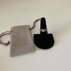 David Yurman sterling silver pave diamond ring